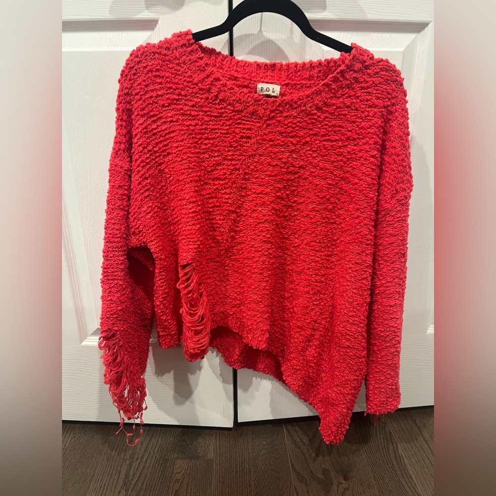 POL Women's Textured Red Sweater